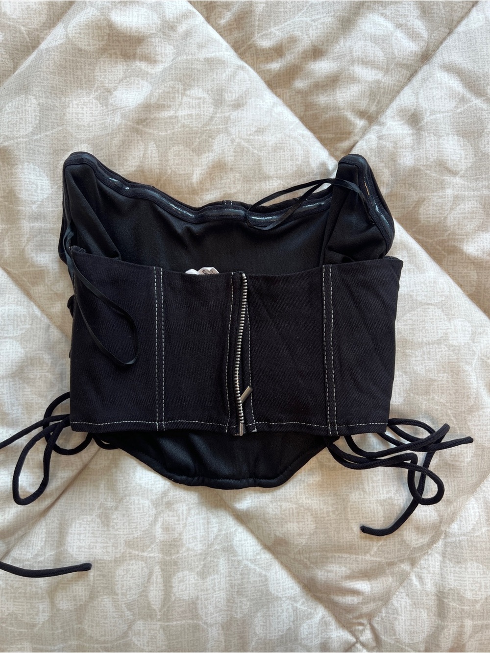 Garage Black Strapless Bustier Top with Back Zipper - Picture 2 of 3